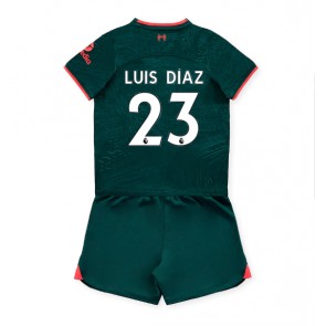 Liverpool Luis Diaz #23 kläder Barn 2022-23 Tredje Tröja Kortärmad (+ korta byxor)
